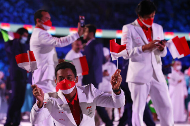Kontingen Indonesia tampil gagah pada pembukaan Olimpiade Tokyo