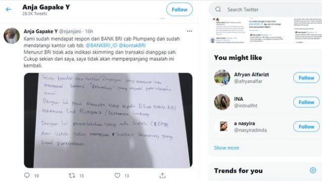 Netizen Heboh Uang Hilang di BRI, Ternyata Dipakai Suaminya