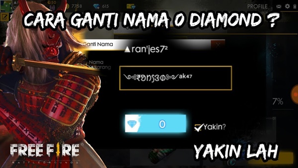 Change Nickname Free Fire Gratis Tanpa Diamond Terbaru 2021