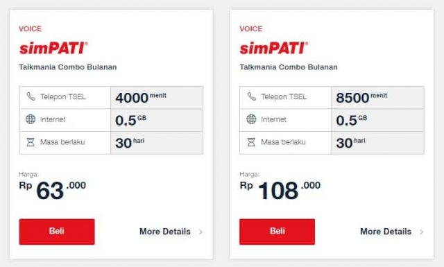 Daftar Paket Telpon Super Murah Telkomsel AS/Simpati