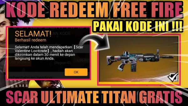 Kode Redeem FF Scar Titan Free Fire Bulan Januari 2021