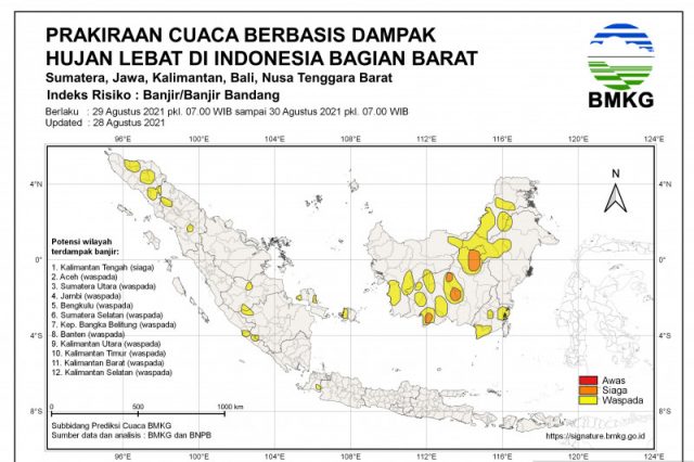 Sejumlah wilayah Indonesia hadapi potensi hujan lebat, risiko banjir