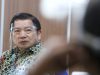 Menteri Perencanaan Pembangunan Nasional/Kepala Bappenas Suharso Monoarfa memberikan penjelasan saat berkunjung ke kantor redaksi Bisnis Indonesia, di Jakarta, Senin (13/7/2020). Bisnis - Dedi Gunawan