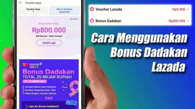 Cara Menggunakan Bonus Dadakan di Lazada