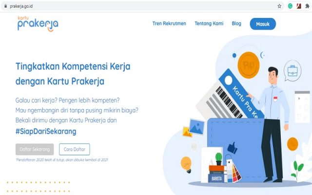 Situs resmi program Kartu Prakerja hanya di prakerja.go.id. - Ist