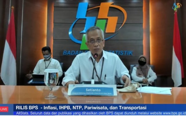 Setianto, Deputi Bidang Statistik Distribusi dan Jasa Badan Pusat Statistik. Tangkapan layar saat acara rilis berita resmi statistik BPS secara virtual, Selasa (1/12/2020)  - Bisnis/Ropesta Sitorus