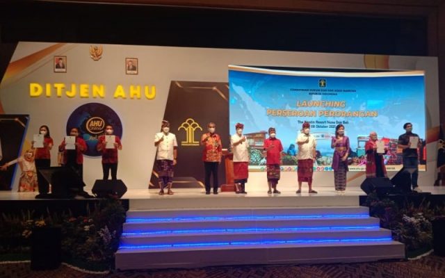 Launching Perseroan Perorangan di Nusa Dua, Bali, pada Jumat (8/10/2021) oleh Menteri Hukum dan Hak Asasi Manusia Yasonna H Laoly. - ANTARA