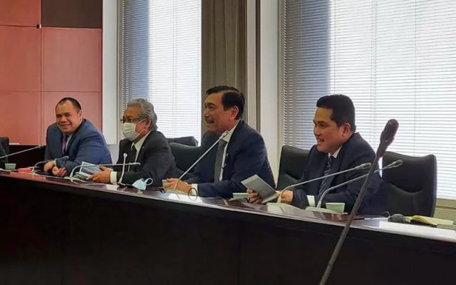 Sebelum ke UEA dan Arab Saudi, Menko Luhut dan Menteri BUMN Erick Thohir juga melakukan kunjungan kerja ke Tokyo, Jepang, untuk meminta dukungan bagi pembentukan SWF Indonesia.  - ANTAR