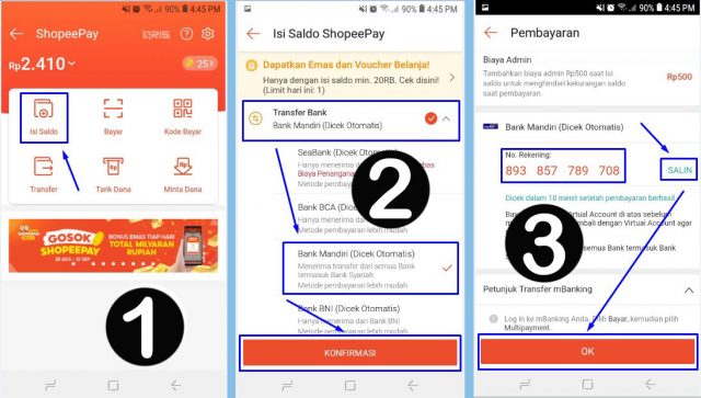 Tutorial - Cara Transfer Shopeepay ke OVO dengan Perantara Bank