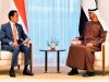 Presiden Joko Widodo (Jokowi) melakukan pertemuan bilateral dengan Putra Mahkota Abu Dhabi Mohammed Bin Zayed Al Nahyan, di Istana Al-Shatie, Abu Dhabi, PEA, Rabu (3/11/2021) - BPMI Setpres - Laily Rachev.