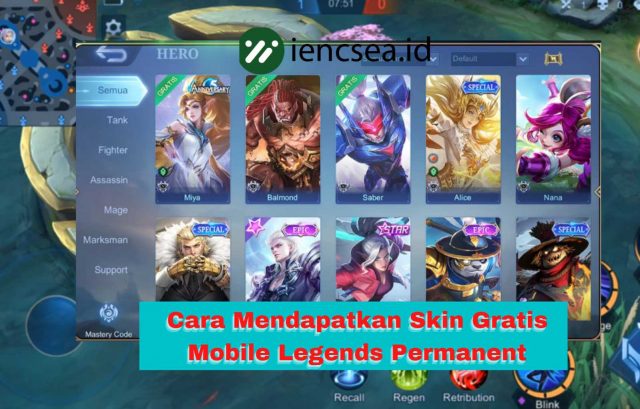 cara mendapatkan skin gratis mobile legends permanent