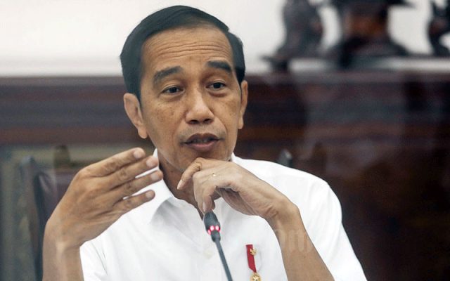 Presiden Joko Widodo memberikan keterangan di Istana Bogor, Jawa Barat, Kamis (8/1/2022). Bisnis - Fanny Kusumawardhani