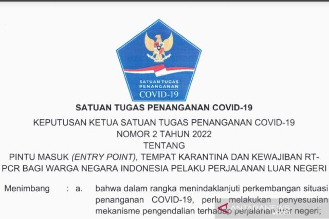 Satgas terbitkan aturan terbaru karantina maksimal 10x24 jam