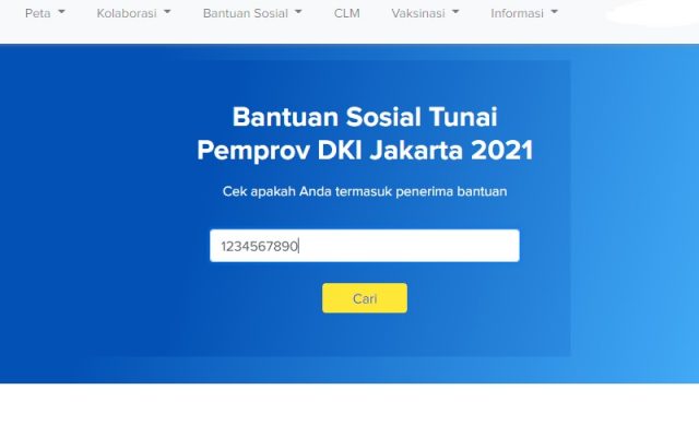 Cara cek penerima bansos tunai (BST) senilai Rp600 ribu untuk warga DKI Jakarta selama PPKM Darurat -  situs corona.jakarta.go.id