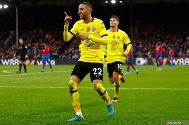 Gol tunggal Hakim Ziyech menangkan Chelsea atas Crystal Palace