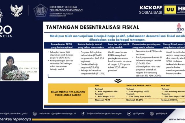 Sri Mulyani: UU HKPD akan bereskan tantangan desentralisasi fiskal