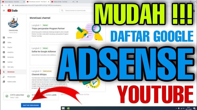 Tutorial - Cara Daftar Adsense Youtube 2022