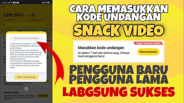 Tutorial - Memasukan Kode Undangan Snack Video